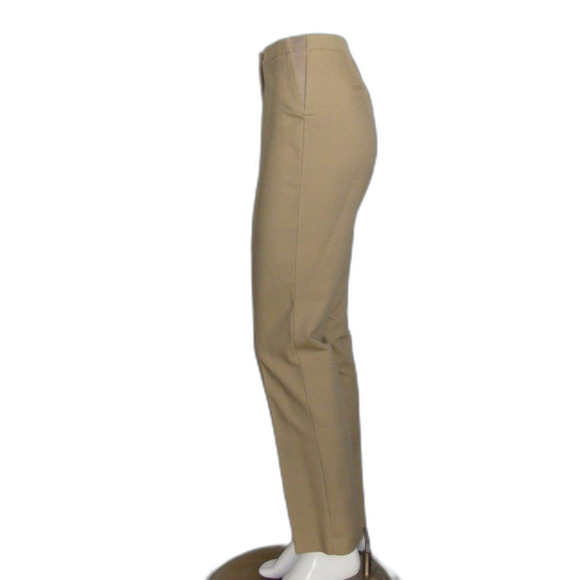 CHICO'S Modern Trousers, 0.5/S/6, Khaki Chinos, Zipper fly, Side elastic/panel - Picture 6 of 15